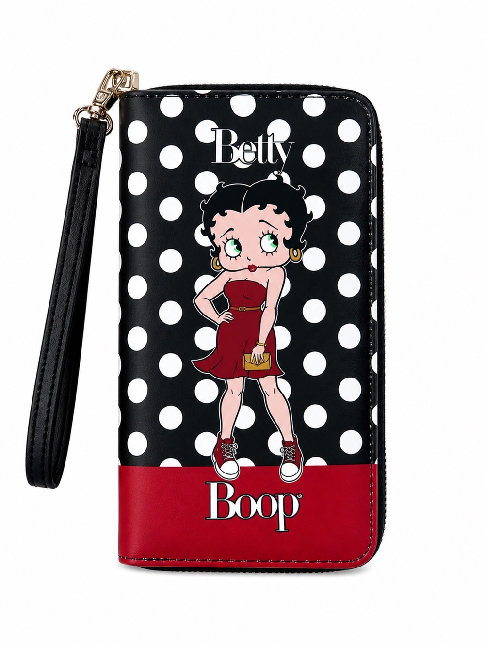 Betty Boop Double Zip Wallet Wristlet – NWT – Polka Dot